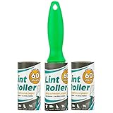 DecorRack Fusselroller mit 2 Nachfüllern, 180 Extra Klebeseiten, Tierhaarentferner, Fusselrolle für Kleidung, Möbel, Hunde- und Katzenhaare, Wiederverwendbar, Praktisch (3er-Pack)