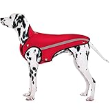 SlowTon Hundejacke Winter, weiches Flanell Hundemantel Winter, Verstellbarer Nacken und Brustgröße Haustierweste mit reflektierenden Streifen Wasserdicht Winddicht Hunde Mantel Warm Halten