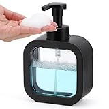 Segbeauty Schaumseifenspender, 1 Stück 500ml Seifenspender Bad, Seifenspender Schwarz, Duschgel Spender, Soap Dispenser mit Schaumpumpe, Seifenspender Kunststoff (Schwarz)