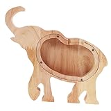 HANABASS Holz Spardose Elefant Form Dekorative Tier Münzbank für Heimdekoration Kreative und Praktische Geldbox Einzigartiges Design Hochwertiges Handwerk