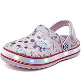 VIYEAR Kinder Jungen Mädchen LED Clogs Süße leichte Sommer Hausschuhe Garden Beach Sandalen, 24 EU, Rosa Einhorn