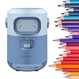 Comius Sharp Vollautomatischer Elektrischer Bleistiftspitzer, Wiederaufladbarer Auto-Stop Spitzer für 6.5-8mm Bleistifte & Buntstifte, Tragbar und Sicher für Kinder, Haus, Büro, Schule (Blau)
