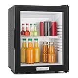 Klarstein Brooklyn Kühlschrank, Mini-Kühlschrank für Zimmer & Büro, Kleiner Kühlschrank für Getränke, Snacks & Kosmetik, Leiser Getränkekühlschrank, Mini Kühlschrank mit Glastüre, Minibar 12-18°C, 23L
