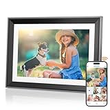 YAXTIFIU Digitaler Bilderrahmen WLAN 10.1 Zoll, Elektronischer Bilderrahmen Digital 1280x800 HD IPS LCD-Touchscreen, Automatische Rotation, Eilen von Fotos oder Videos über Vphoto APP (schwarz)
