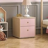 Junior Vida Nachttische, Spanplatte, Rosa & Eiche, Standard