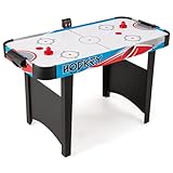 FANTASK Arcade-Stil Hockeytisch, Airhockey Tisch mit 2 Schiebern und 2 Pucks geliefert, Airhockey-Spieltisch mit mit LED-Anzeigetafel & 12V-Motor für Kinder Erwachsene, 130 x 61 x 76 cm