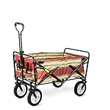 BOGDTF Handanhänger Trolley mit Zug, faltbar, Handwagen, Transportwagen, Gartenwagen, faltbar, tragbar, für Camping, Outdoor, Grill, Garten, Shopping, Strand