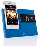 KitSound XDOCK2 Radio Uhr Dockingstation/Ladegerät mit Lightning Anschluss für iPhone 5/5S/5C/SE, iPod Nano 7. Generation and iPod Touch 5. Generation (UK Netzstecker) - Blau