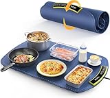 COLDFILL Elektrische Warmhalteplatte für Speisen - für Warm Halten oder Auftauen, Faltbare Speisenwärmer 40-110℃ Einstellbare, Schnelle Heizung, 4H Timing, Kindersicherung, für Buffet Server Party