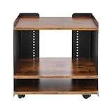 Promachineory Druckerständer Druckerhalter Druckerwagen Mobile 3-stufiger Tisch Rollwagen Belastbarkeit 40KG Schreibtisch Mini-Kühlschrank mit Rädern für Büro, Zuhause, Schule 50 * 39 * 50 cm Braun