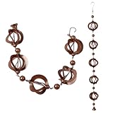 Cyrank Regenkette aus Metall, Hängende Regenkette, 42,52 Zoll Eisen-Regenketten Für Dachrinne Und Regentonne, Regenablaufkette, Regenwasserkette für Außenfallrohre, Dekorativ Für Garten, Innenhof