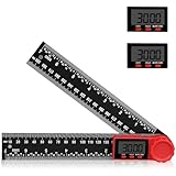 Winkelmesser Digital, Aweohtle 2 in 1 Digitaler Winkelmesser mit Lcd Anzeige,HOLD und Feststell Funktion, 360° drehbares Winkellineal für Maschinenbau, Holzbearbeitung und Messung - 200 mm/7.8 Zoll