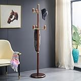 BsxiouY Kleiderständer, Neue Garderobe Im Chinesischen Stil, Massivholz Bodenstehender Kleiderständer Schlafzimmer Nordic Light Luxus Kreative Messing Veranda Kleiderständer Zuhause,A