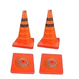 4Pack 18 Zoll zusammenklappbare Verkehrskegel/Verkehrskegelschild/Mehrzweck-Popup-Reflektierender Sicherheitskegel, OrangeGröße: 45 cm (18 Zoll