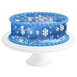 Tortendeko Essbar Winter 20cm mit Tortenband 4 Stück á 24cm x 5cm, Tortenband Essbar, Kreative Kuchendekoration, für Torten Geburtstag Dekoration