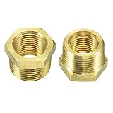 sourcing map Messing Rohrverschraubung Reduzierstück Adapter 3/4 Zoll NPT Außengewinde x 1/2 Zoll NPT Innengewinde für Wasser Öl Luftdruckmesser Temperatursensor 2 Stück