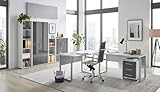 moebel-dich-auf-dich-auf.de Büromöbel Komplettset TABOR PRO 4 in diversen Farbvarianten (lichtgrau/anthrazit Hochglanz)