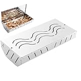 Räucherbox - Räucherschale Edelstahl | Holzkohlegrill Zubehör, Holzkohlehalter für Outdoor-Grill, funktioniert mit Holzspänen, Fügen Sie Räuchergrillgeschmack hinzu