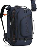 Tolaccea Reiserucksack, Groß Handgepäck Rucksack, TSA-Freundlich Rolltop Laptop Rucksack für 17,3 Zoll, Erweiterbar 40 L auf 55 L, Travel Backpack für Damen & Herren Reise Wandern Camping (Marineblau)