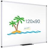 Magnetisches Whiteboard 120x90 cm – mit Aluminiumrahmen und Stiftablage, trocken abwischbar, magnetisch, für Büro, Zuhause und Schule