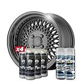 AutoFullCar 4x Full Dip Felgenspray Anthrazit Metallic mit Extra Glanz - 4x Anthrazit Metallic 2x Glanzspray - Flüssiges Vinyl - 400ml