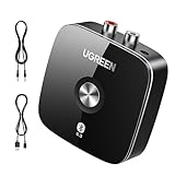 UGREEN Bluetooth Empfänger für Stereoanlage mit 3.5mm RCA Buchse HiFi Receiver Bluetooth 5.3 Receiver mit 3D Surround für Lautsprecher, Verstärker