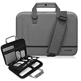 Alfheim 13-14/14,2 Zoll Hartschalen-Laptoptasche mit Riemen, wasserdichte Schutzhülle, Laptop-Umhängetasche, kompatibel mit MacBook Pro A2442(Grau)