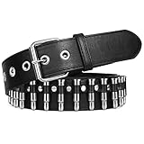 SUOSDEY Nietengürtel Bullet Gotisch Gürtel Metallic Rock 'n' Roll Punk Damen Herren für Jeans Kleids Hose