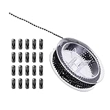 5m Edelstahl Kugelkette Schwarz,Mit 20 Stk Kugelketten Verbinder,Rollokette,2mm Perlen Rollenkette,Mit Anschlüssen,Edelstahlkette,Verlängerungskette,DIY-Herstellung,Gliederkette,Armbandketten,Basteln