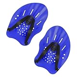 1 Paar Schwimmen Handpaddel Schwimmtraining Paddles Schwimmpaddel mit Verstellbaren Riemen für Jugendliche Erwachsene Kinder Unisex (Blau)