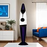 Licht-Erlebnisse Kleine Lavalampe Schwarz Blau H: 36 cm Mini mit G9 Leuchtmittel Kabelschalter Deko Lampe Lava Retro Tischleuchte Stimmungslampe