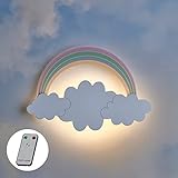Lights4fun LED Kinderlampe fur die Wand mit Fernbedienung und Timer Wolke Regenbogen Kinderzimmer Deko Nachtlicht Kinderzimmer Wandleuchte Babyzimmer Wanddeko Kinderzimmer