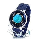 DTKID Digitaluhr Kinder, 7 Farben Kinderuhr Junge Mädchen, 3 ATM wasserdichte Sports Outdoor Armbanduhr Kinder Mit Timer, Wecker, Kalender