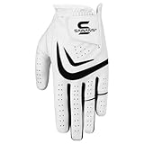 SAWANS Golfhandschuh für Herren, für die Linke und rechte Hand, Rutschfester Ledergriff, Golfhandschuhe für jedes Wetter, weich, langlebig (Weiß, L, Linke Hand (für Rechtshänder-Golfer))