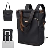 GOLF SUPAGS Convertible Laptop-Rucksack für Frauen Casual Daypack Notebook Tote Bag für Arbeit Hochschulen Reisen Freizeit (Schwarz)