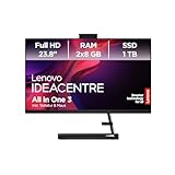 Lenovo IdeaCentre 3 All in One | 23.8' Full HD Display | AMD Ryzen 5 7430U | 16GB RAM | 1TB SSD | AMD Radeon Grafik | Win11 Home | QWERTZ | schwarz | inkl. Tastatur & Maus | 3 Monate Premium Care
