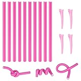 ERBO 10 Stück Papilotten Mit 4 Clips, 10mm Lockenwickler über Nacht, Locken Ohne Hitze Schaumstoff, für Damen Mädchen Lange und Kurze Haare, Lockenwickler für Große und kleine Locken (Ø10 x 240mm)