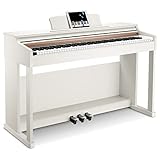 Donner Digitalpiano 88 Tasten Gewichtet DDP-100, Anfänger Keyboard Piano Bundle mit Möbelständer, Netzadapter, Weiß