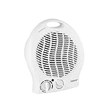 KASPAR Heizlüfter Klein Kompakt Thermoventilator Elektroheizer 1000 W 2000 W Mit Ventilatorfunktion Thermostat Überhitzungsschutz Elektroheizung 3 Heizstufen Kalt Warm Heiß Weiß