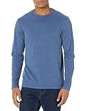 Amazon Essentials Herren Langärmeliges T-Shirt, Normale Passform, Blau Heide, L