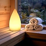 Moderne Tischleuchte kabellos Akku 21 cm Sauna Lampe Farbwechsel PL106 Leuchte Tischlampe Nachttischlampe Stehlampe mit Fernbedienung und USB-C Ladekabel