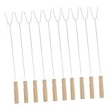HEMOTON 15 Stück Grillgabeln Grillzubehör Picknick Grillspieße Werkzeug Barbeque Fork Grillzubehör Mit Gabeln Rösten Barbecue Lebensmittelklammer Barbecue Stick Edelstahl Khaki
