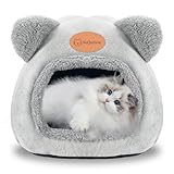 Katzenhöhle Katzenbett Waschbares Katzenhaus Haustierbett Weiches Komfort Zelt Katzenstreu Bett Warme Katzenhöhle Beruhigendes Bett für Katzen und kleine Hunde Schlafen(Grau)