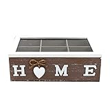 Teebeutelbox, Schmuckkästchen, Küchen-Organizer für Zucker, Teebeutel, Kaffeepads, 6 Gitter