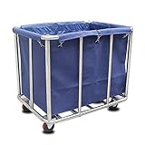 MEVZHH Trolley, Bewegliche Handwagen Speicherwagen, Hotel-Küchenlakenwagen, Mobile Lobby-Rollwagen Mit, Edelstaoxcloth Hotel-Servicewagen/Blau/90 X 65 X 80Cm