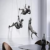 Pevfeciy Wanddeko Modern Skulptur Wanddekoration für Wohnzimmer Große Kletter Figur Climbers Wandskulpturen, Wandschmuck Männer Ornamente, Resin