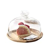 SZQ-Tortenständer Kuchen Dome, Holzpalette Küche Käseplatte Abdeckung Dessert Früchtebrot Teller Käse-Platte Abdeckungen Chip & Dip Server Restaurant Essenskuppel