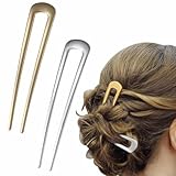 2 Stück Französischer Dutt, Große U-Förmige Haarnadeln aus Metall, 14cm French Haargabel, Förmige Haarstäbchen, U-Förmige Haarspange Damen, Geeignet für Zeremonien, Bälle, Rituale und Elegante Anlässe