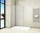 Aica Sanitär Duschwand Walk In Dusche 80cm Duschabtrennung 8mm NANO Glas Duschtrennwand 200cm Höhe