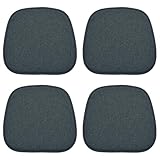 HAVARGO 4er Set Rutschfestes Stuhlkissen Stuhlauflage Kissen für Esszimmerstühle Waschbares Sitzauflage für Stühle im Büro Outdoor Indoor Garten-41 x 39 cm,Schwarz